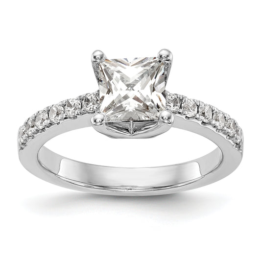 14k White Gold 1/5 Ct. Lab Grown Diamond VS/SI+ G+ Princess 1 Ct. center Engagement Ring