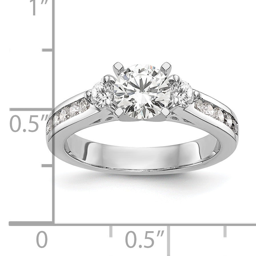 14k White Gold 1/2 Ct. Lab Grown Diamond VS/SI+ G+ Peg Set Engagement Ring