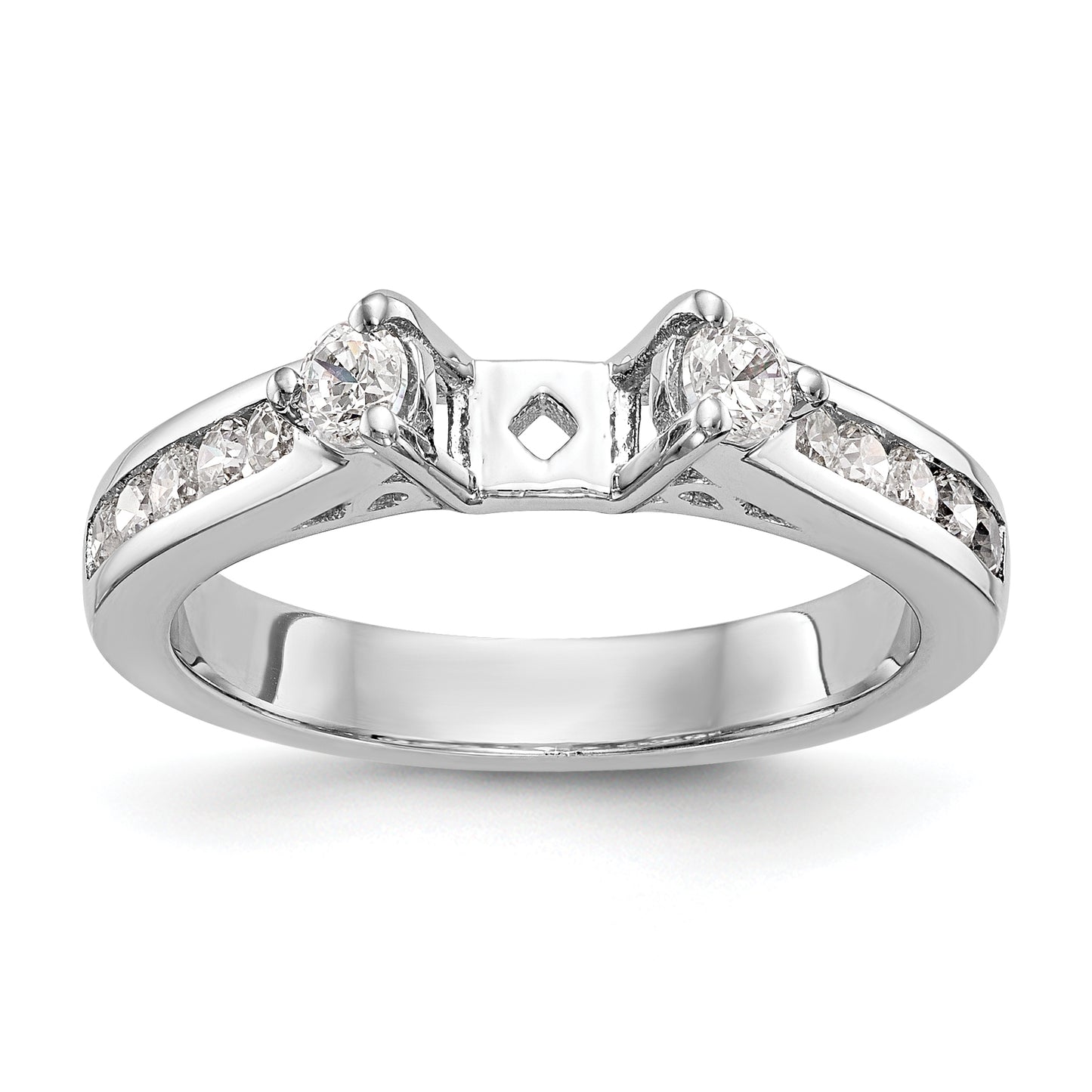 14k White Gold 1/2 Ct. Lab Grown Diamond VS/SI+ G+ Peg Set Engagement Ring