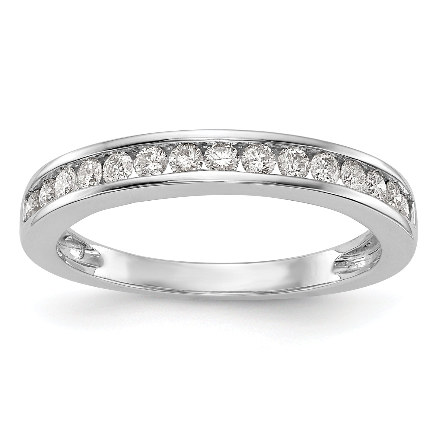 14k White Gold 14kw Lab Grown Diamond VS/SI+ G+ Wedding Band Ring