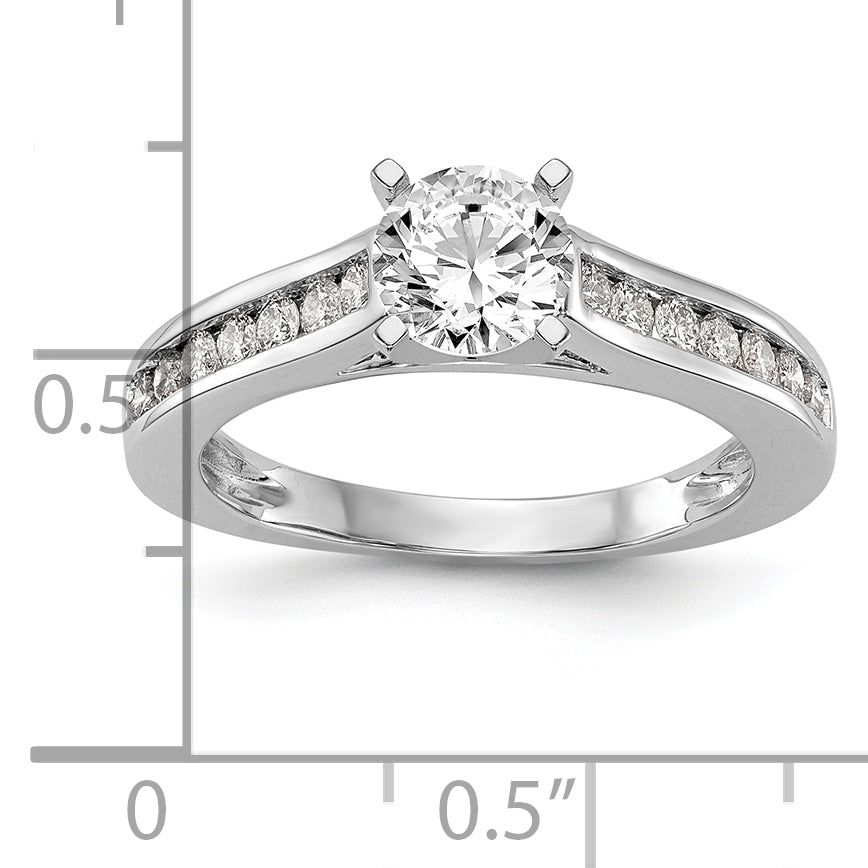 14k White Gold 1/3 Ct. Lab Grown Diamond VS/SI+ G+ Peg Set Engagement Ring