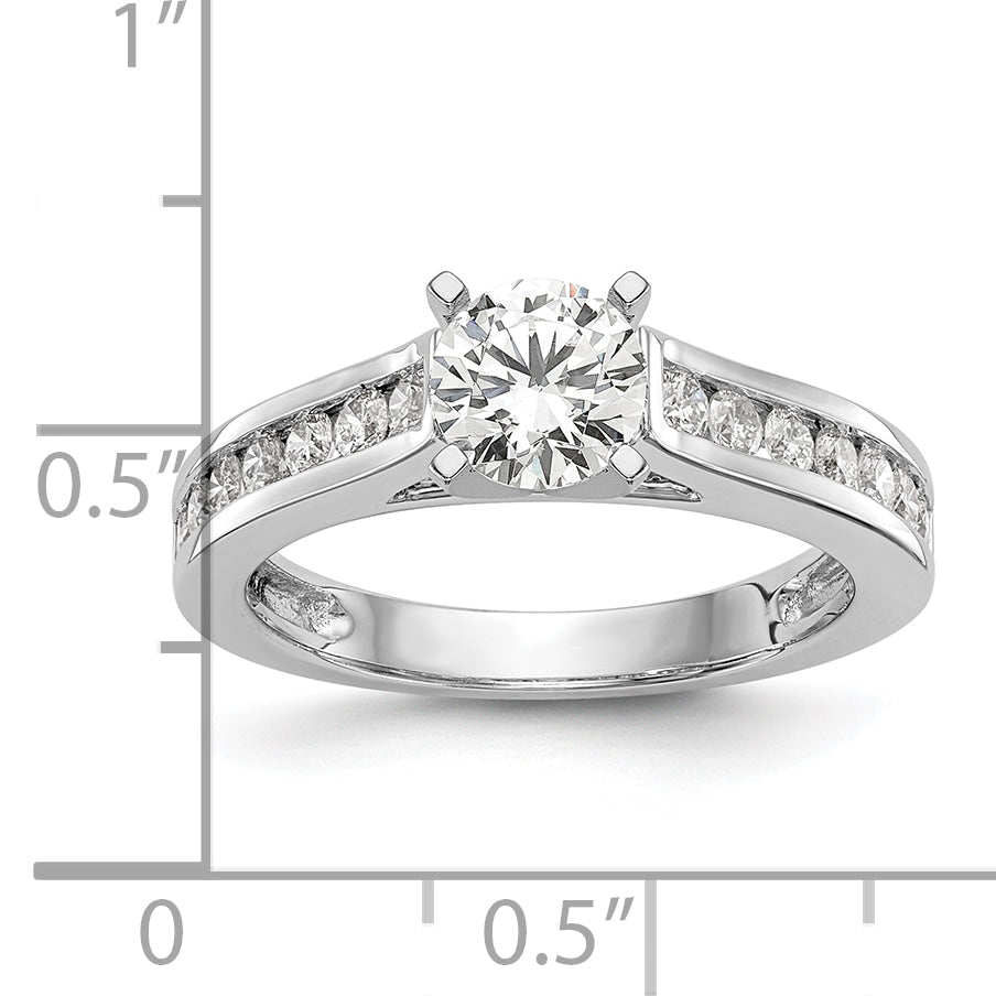 14k White Gold 1/2 Ct. Lab Grown Diamond VS/SI+ G+ Peg Set Engagement Ring