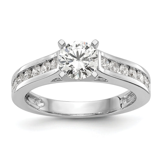 14k White Gold 1/2 Ct. Lab Grown Diamond VS/SI+ G+ Peg Set Engagement Ring