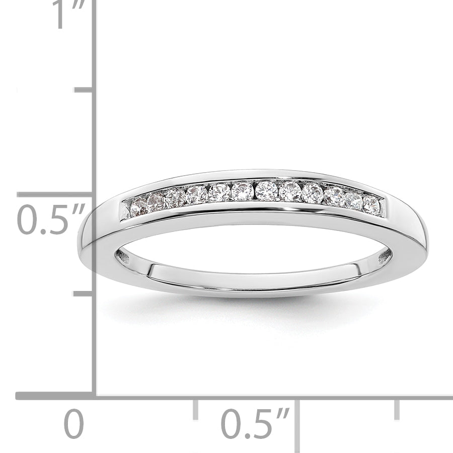 14k White Gold 1/8 Ct. Lab Grown Diamond VS/SI+ G+ Wedding Band Ring