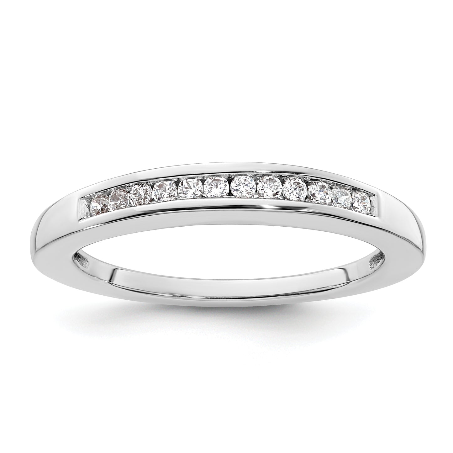 14k White Gold 1/8 Ct. Lab Grown Diamond VS/SI+ G+ Wedding Band Ring