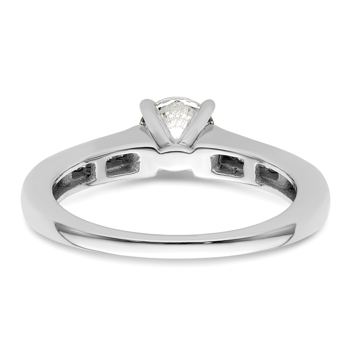 14K White Gold Lab Grown Diamond VS/SI FGH Peg Set Semi-mount Engagement Ring