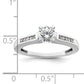 14K White Gold Lab Grown Diamond VS/SI FGH Peg Set Semi-mount Engagement Ring