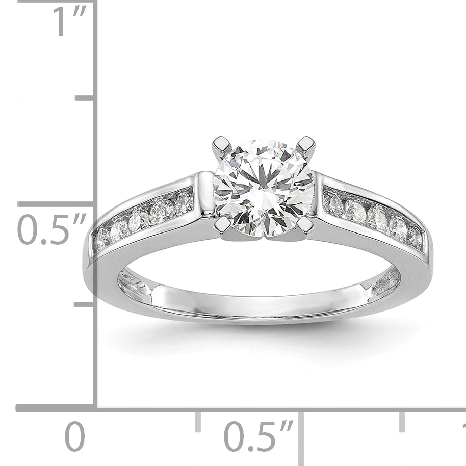 14k White Gold 1/4 Ct. Lab Grown Diamond VS/SI+ G+ Peg Set Engagement Ring