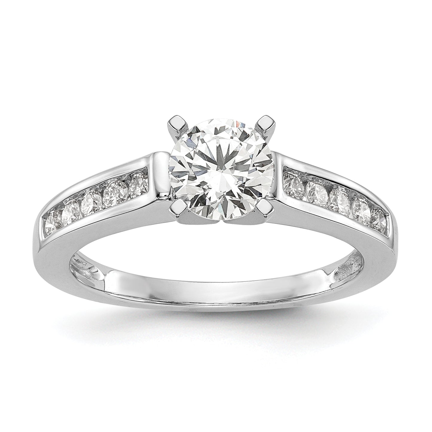 14k White Gold 1/4 Ct. Lab Grown Diamond VS/SI+ G+ Peg Set Engagement Ring