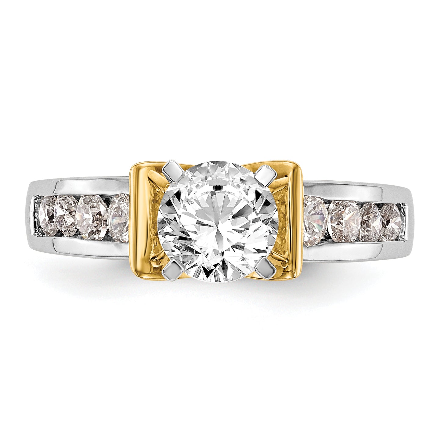 14k Two-tone Two Tone 5/8 Ct. Lab Grown Diamond VS/SI+ G+ Peg Set Engagement Ring