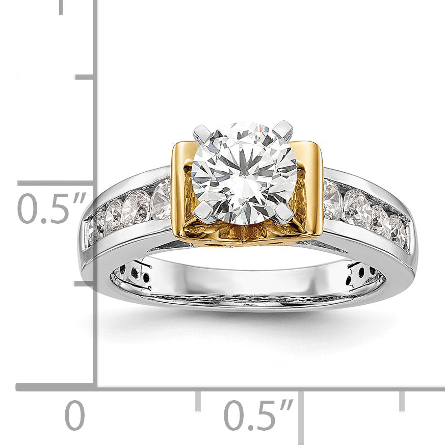 14k Two-tone Two Tone 5/8 Ct. Lab Grown Diamond VS/SI+ G+ Peg Set Engagement Ring