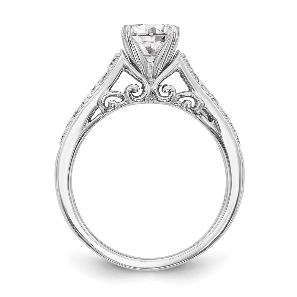 14k White Gold 1/5 Ct. Lab Grown Diamond VS/SI+ G+ Semi-Mount Pet Set Engagement Ring