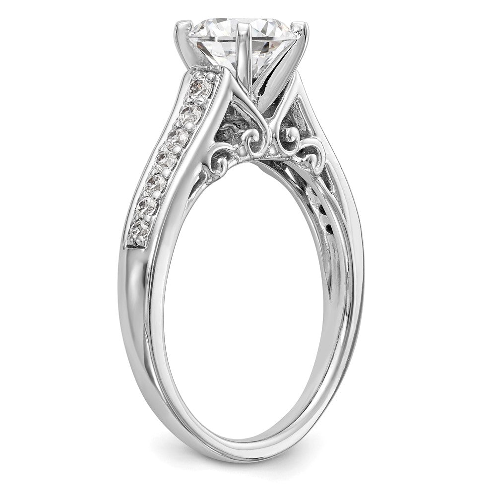 14k White Gold 1/5 Ct. Lab Grown Diamond VS/SI+ G+ Semi-Mount Pet Set Engagement Ring