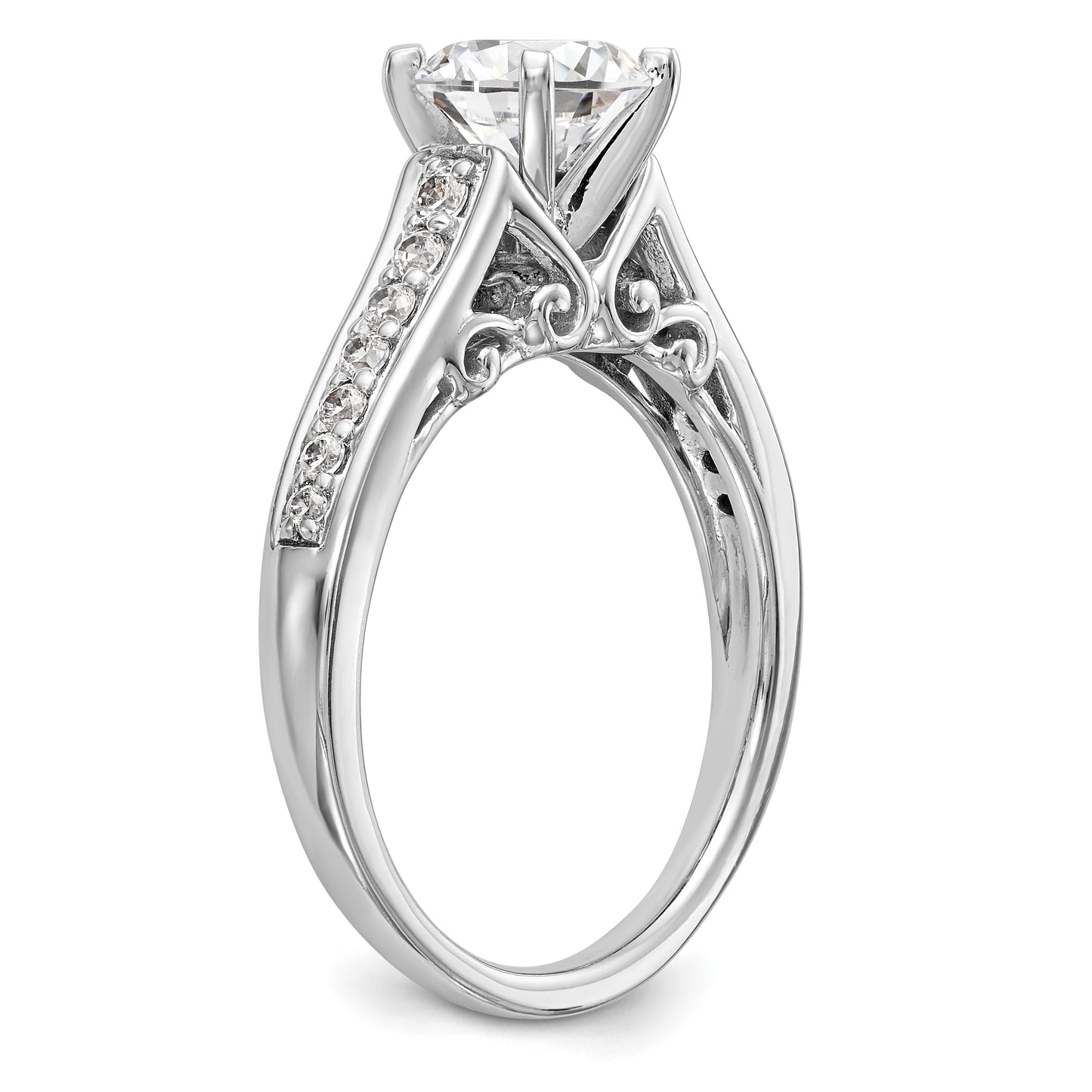 14k White Gold 1/5 Ct. Lab Grown Diamond VS/SI+ G+ Pet Set Engagement Ring