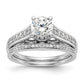 14k White Gold 1/5 Ct. Lab Grown Diamond VS/SI+ G+ Semi-Mount Pet Set Engagement Ring