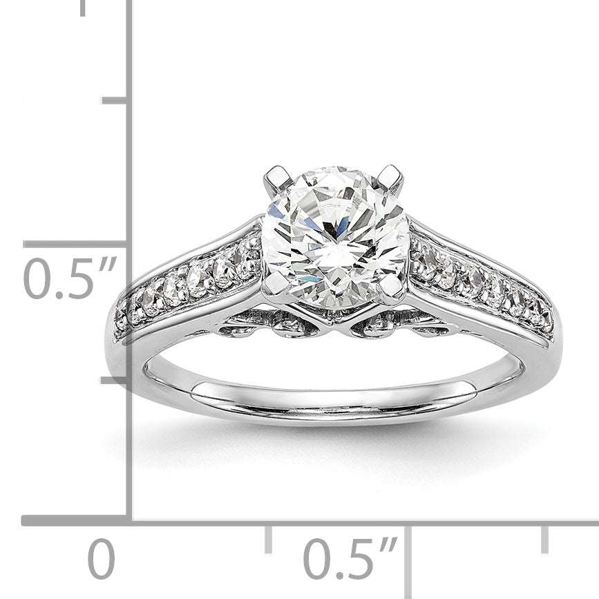 14k White Gold 1/5 Ct. Lab Grown Diamond VS/SI+ G+ Pet Set Engagement Ring