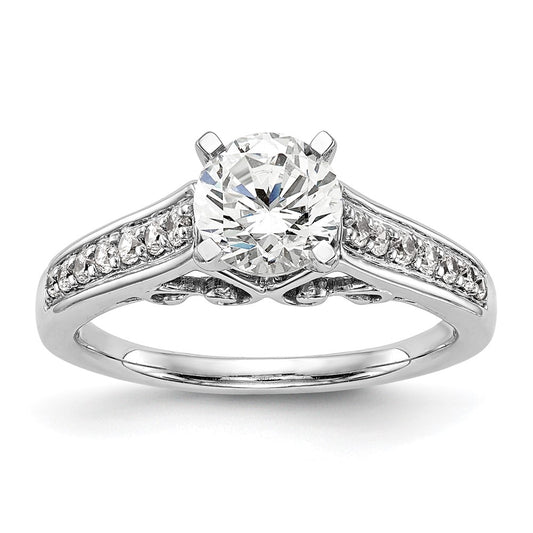 14k White Gold 1/5 Ct. Lab Grown Diamond VS/SI+ G+ Semi-Mount Pet Set Engagement Ring