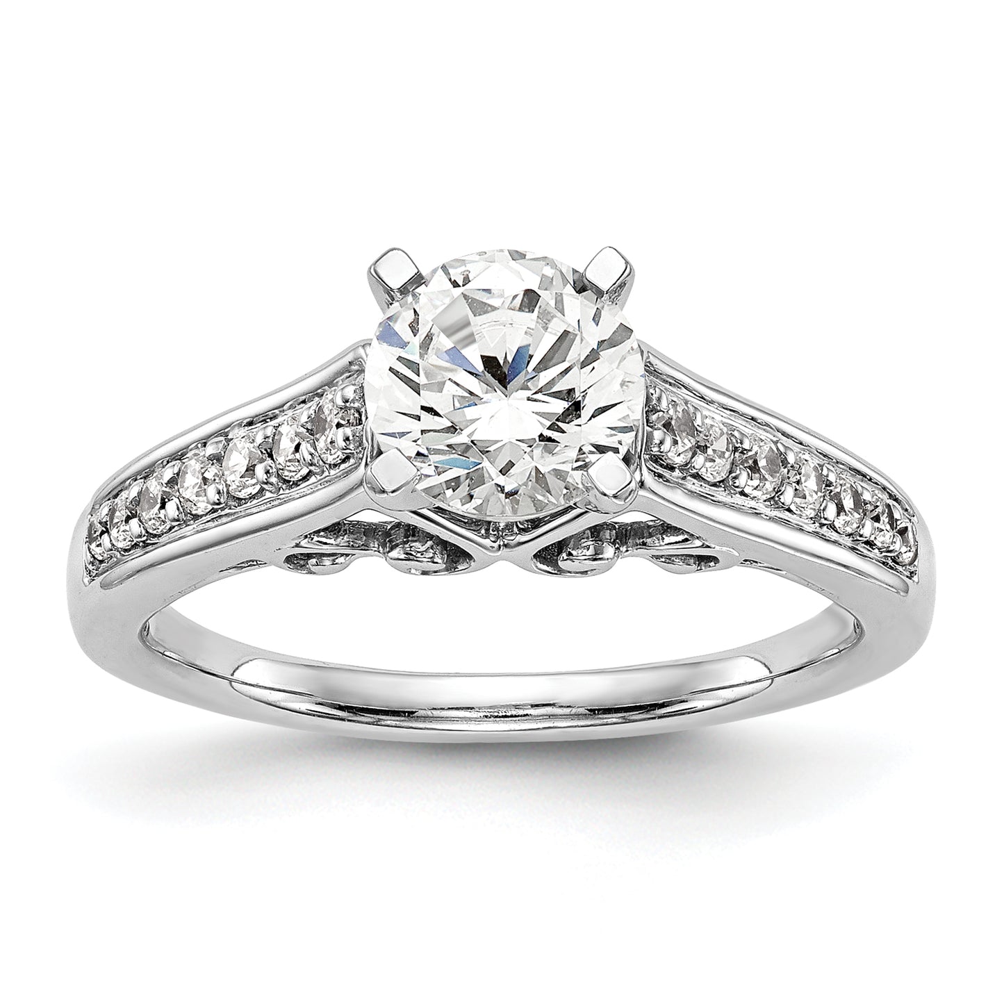 14k White Gold 1/5 Ct. Lab Grown Diamond VS/SI+ G+ Pet Set Engagement Ring