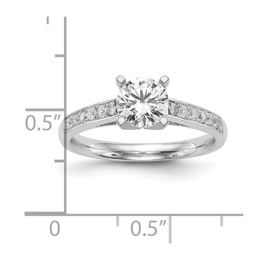 14k White Gold 1/4 Ct. Lab Grown Diamond VS/SI+ G+ Semi-Mount Peg Set Engagement Ring