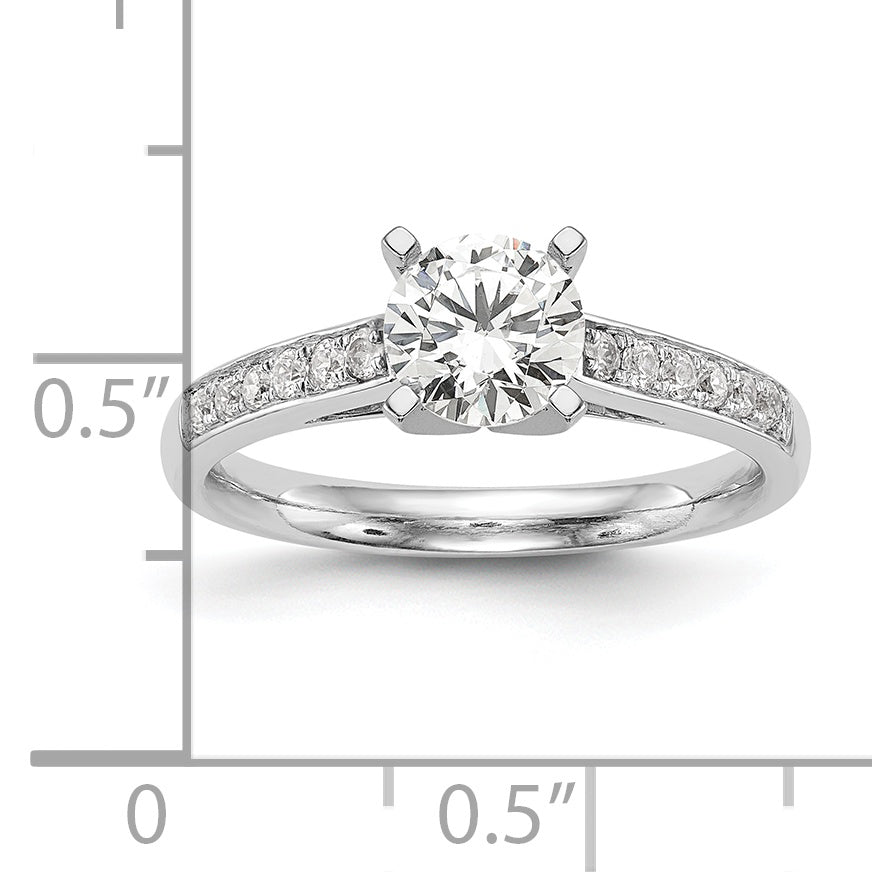 14k White Gold 1/4 Ct. Lab Grown Diamond VS/SI+ G+ Peg Set Engagement Ring