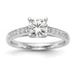 14k White Gold 1/4 Ct. Lab Grown Diamond VS/SI+ G+ Semi-Mount Peg Set Engagement Ring