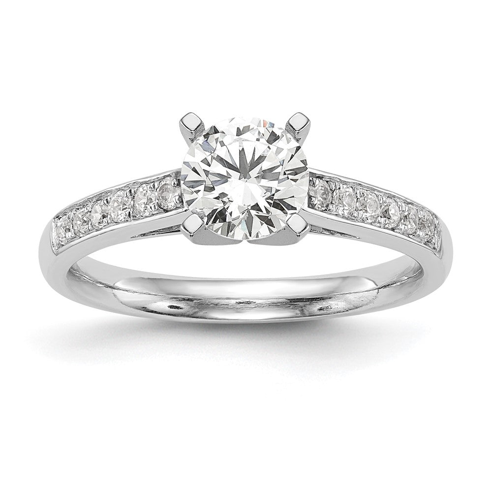 14k White Gold 1/4 Ct. Lab Grown Diamond VS/SI+ G+ Semi-Mount Peg Set Engagement Ring