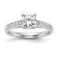 14k White Gold 1/4 Ct. Lab Grown Diamond VS/SI+ G+ Peg Set Engagement Ring