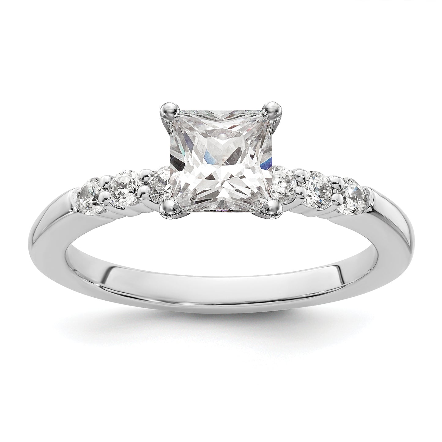 14K White Gold Lab Grown Diamond VS/SI+ G+ Peg Semi-mount Engagement Ring