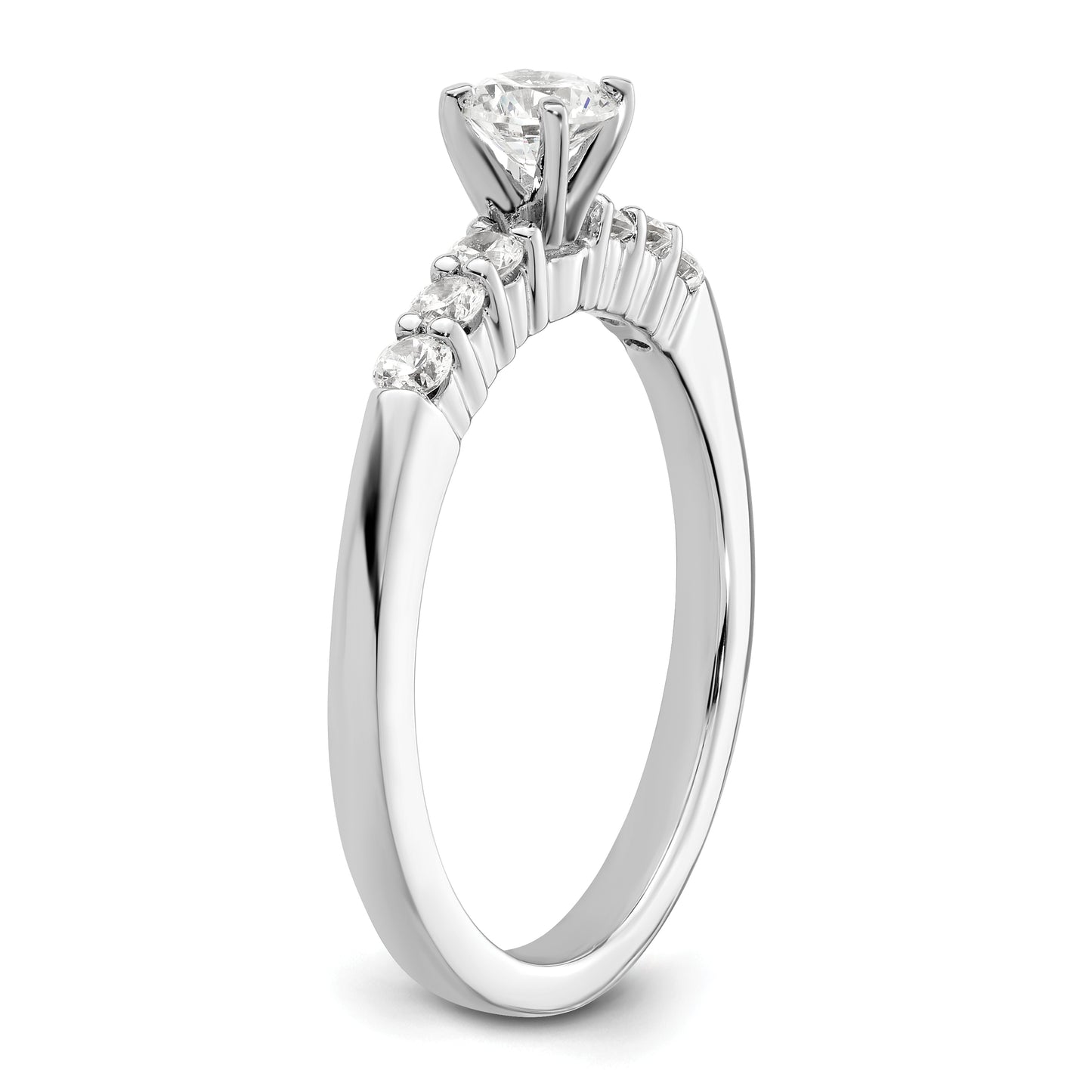 14K White Gold Lab Grown Diamond VS/SI+ G+ Peg Semi-mount Engagement Ring