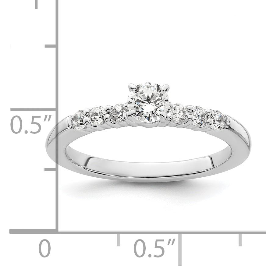 14K White Gold Lab Grown Diamond VS/SI+ G+ Peg Semi-mount Engagement Ring