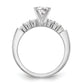 14K White Gold Lab Grown Diamond VS/SI FGH Peg Semi-mount Engagement Ring