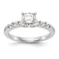 14K White Gold Lab Grown Diamond VS/SI FGH Peg Semi-mount Engagement Ring