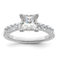 14k White Gold 1/2 Ct. Lab Grown Diamond VS/SI+ G+ Peg Set Engagement Ring