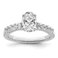 14k White Gold 1/2 Ct. Lab Grown Diamond VS/SI+ G+ Peg Set Engagement Ring