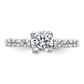 14k White Gold 1/2 Ct. Lab Grown Diamond VS/SI+ G+ Peg Set Engagement Ring