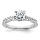 14k White Gold 1/2 Ct. Lab Grown Diamond VS/SI+ G+ Peg Set Engagement Ring