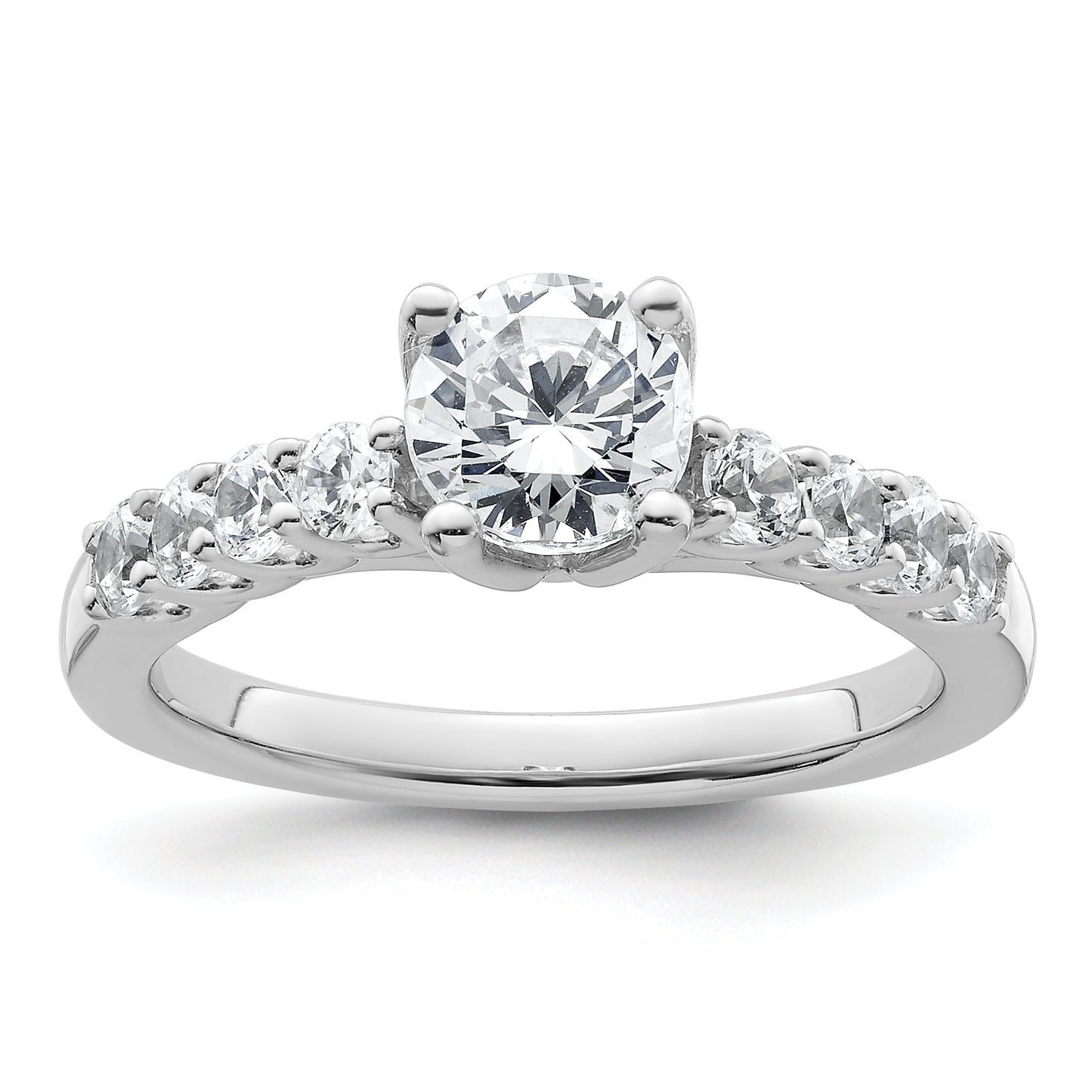 14k White Gold 1/2 Ct. Lab Grown Diamond VS/SI+ G+ Peg Set Engagement Ring