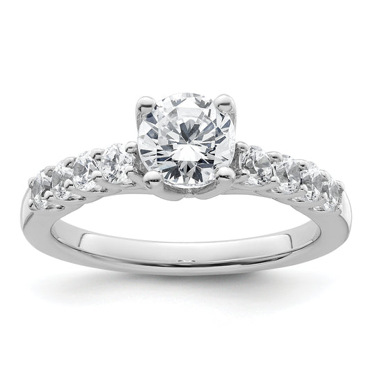 14k White Gold 1/2 Ct. Lab Grown Diamond VS/SI+ G+ Peg Set Engagement Ring