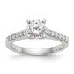 14k White Gold 1/4 Ct. Lab Grown Diamond VS/SI+ G+ Peg Set Engagement Ring