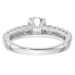 14k White Gold 1/2 Ct. Lab Grown Diamond VS/SI+ G+ Peg Set Engagement Ring