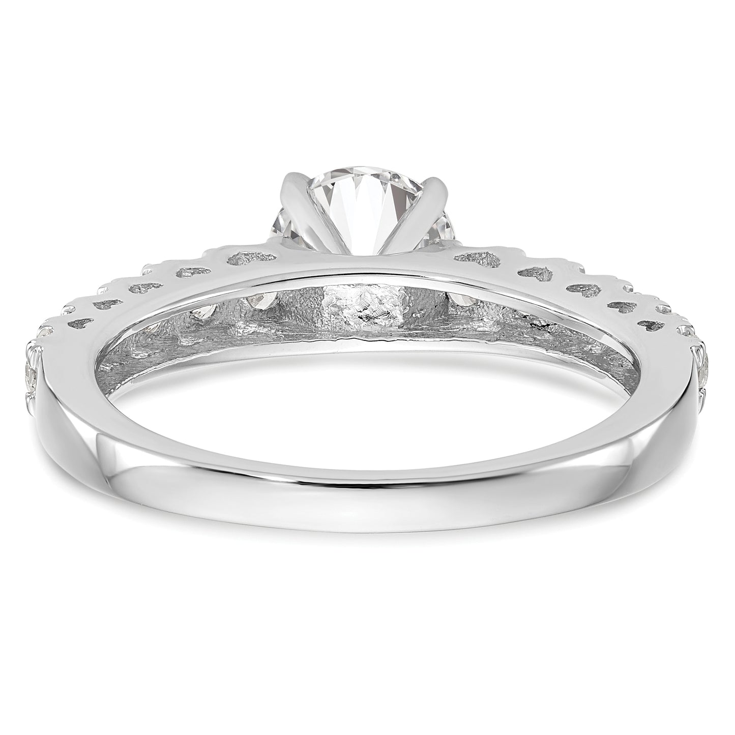 14k White Gold 1/2 Ct. Lab Grown Diamond VS/SI+ G+ Peg Set Engagement Ring