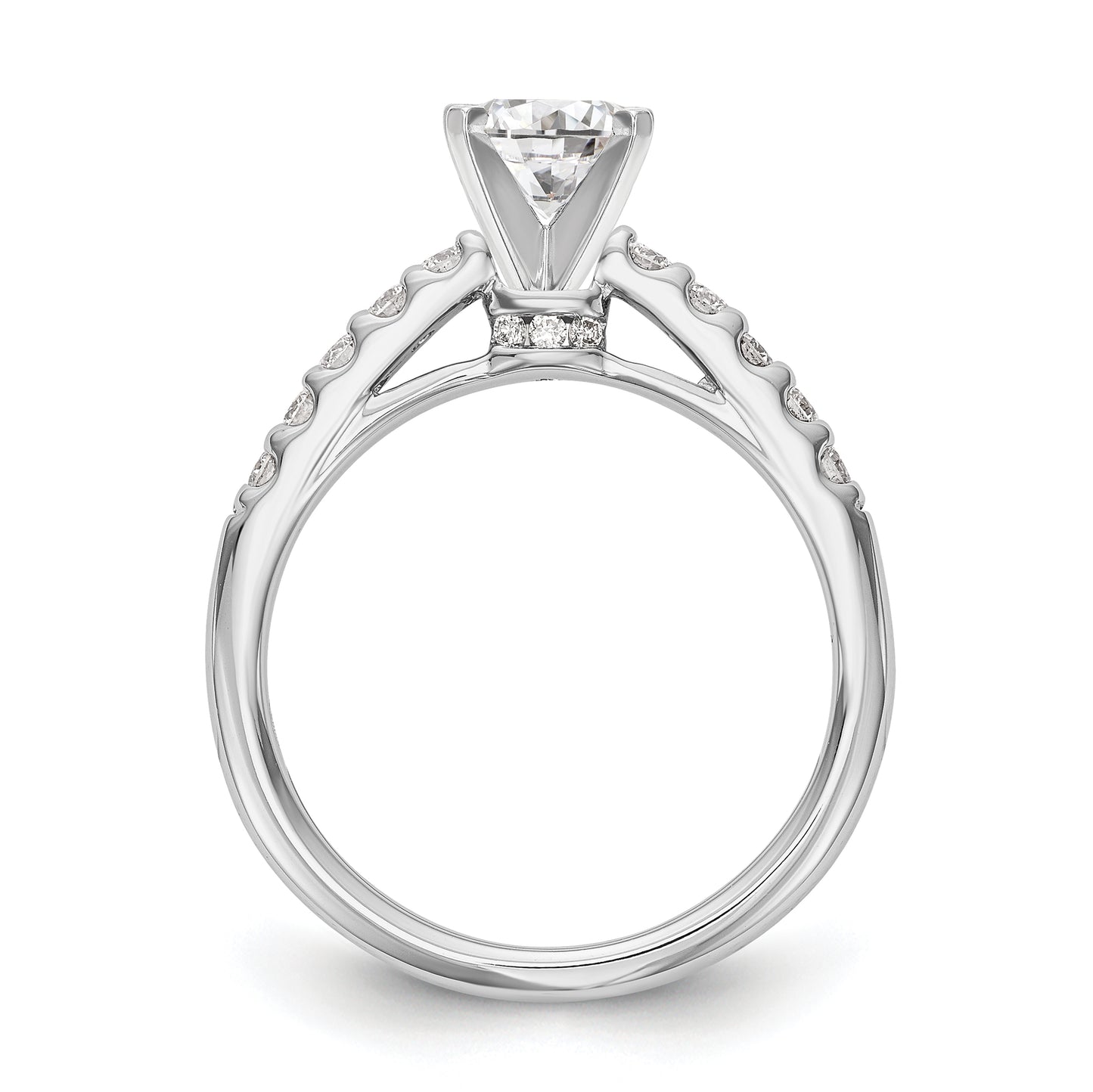 14k White Gold 1/3 Ct. Lab Grown Diamond VS/SI+ G+ Peg Set Engagement Ring