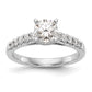 14k White Gold 1/3 Ct. Lab Grown Diamond VS/SI+ G+ Peg Set Engagement Ring