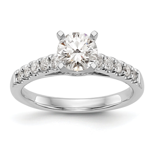 14k White Gold 1/3 Ct. Lab Grown Diamond VS/SI+ G+ Peg Set Engagement Ring