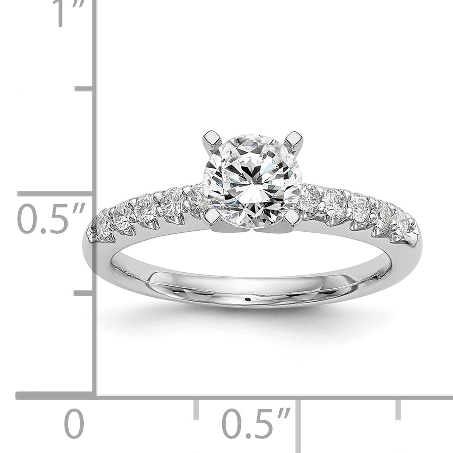 14k White Gold 1/4 Ct. Lab Grown Diamond VS/SI+ G+ Peg Set Engagement Ring