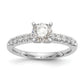 14k White Gold 1/4 Ct. Lab Grown Diamond VS/SI+ G+ Peg Set Engagement Ring