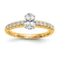 14k Yellow Gold Two Tone 1/4 Ct. Lab Grown Diamond VS/SI+ G+ Peg Set Engagement Ring