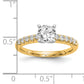 14k Yellow Gold Two Tone 1/4 Ct. Lab Grown Diamond VS/SI+ G+ Peg Set Engagement Ring