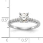 14K White Gold Lab Grown Diamond VS/SI+ G+ Peg Semi-mount Engagement Ring