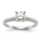 14K White Gold Lab Grown Diamond VS/SI+ G+ Peg Semi-mount Engagement Ring